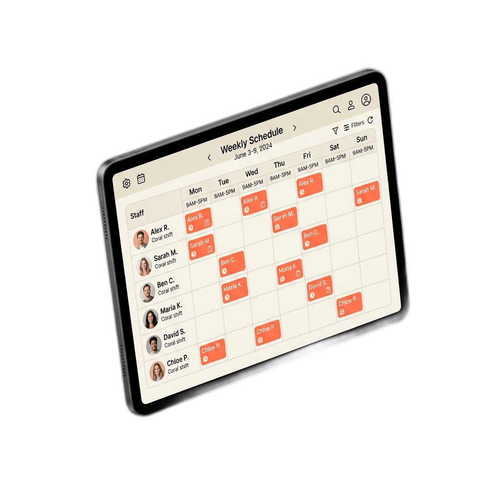 Schedule and pay your team